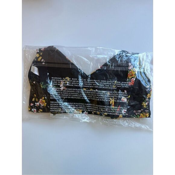 Size L OFFLINE by Aerie Goals Plunge Sports Bra in True Black - Picture 4 of 6